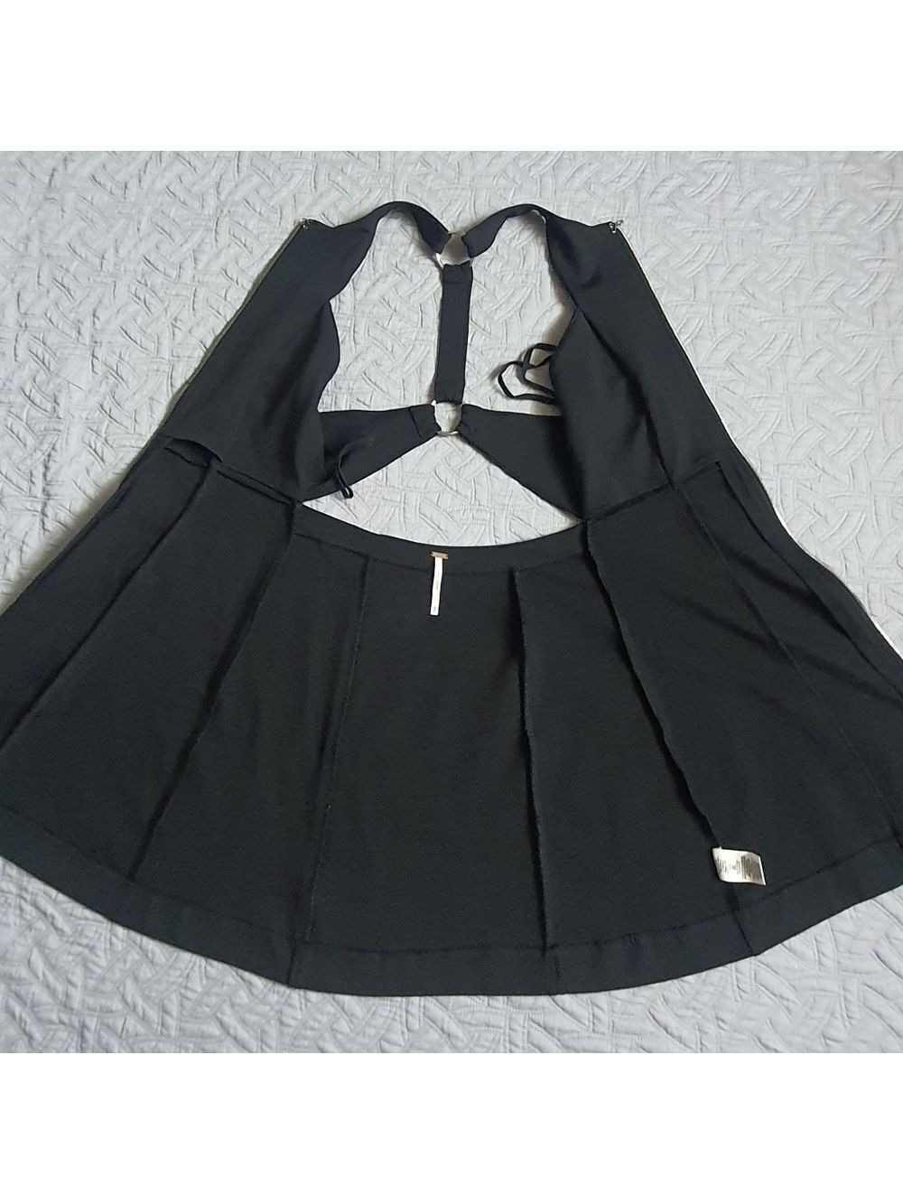 FP Black Zip Halter Dress Ladies XS Open Back Mini - Picture 10 of 10